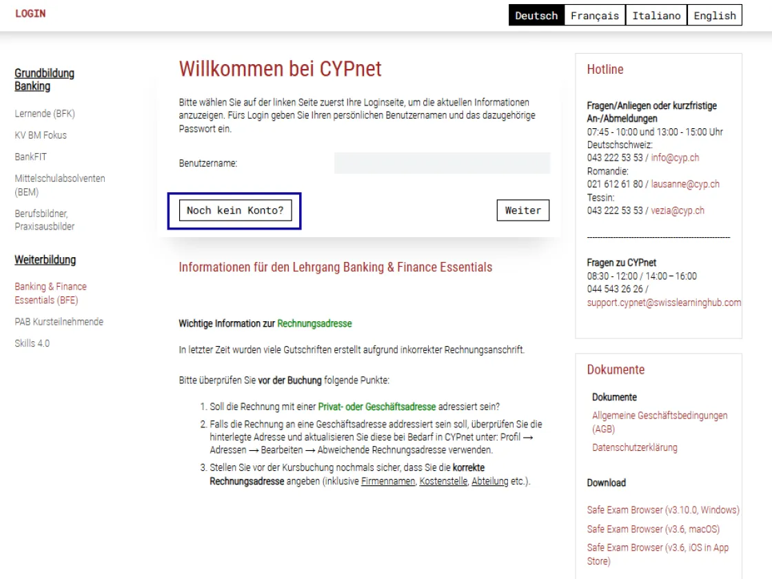 Neu Regrestrieren